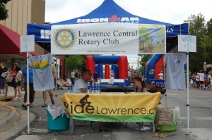 Lawrence Central's water & T-shirt stand