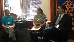 Steve kessler Interviewing Jessica and Michael after their induction ceremony