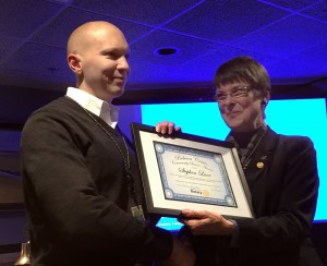 Steve Lane Reveiving the Becky Castro Award